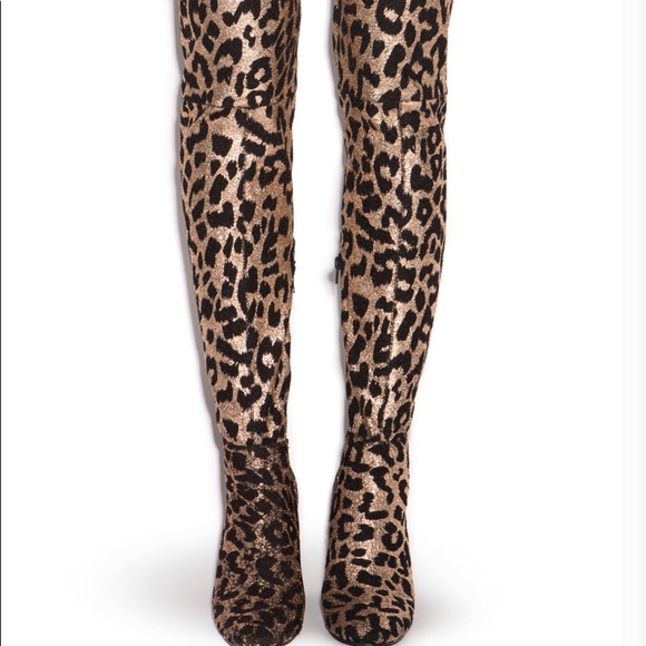 SHOEDAZZLE thigh high leopard boots - Picture 5 of 8
